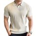 Men's Clothing Summer New Short Sleeved Sweater Men's Ice Silk Polo Shirt V Neck Lapel Slim Business T Shirt_viptrois.com