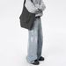 Urban Streetwear Paint-Splatter Jeans For Men, Relaxed Straight-Leg Trousers, Unisex Casual Pants For Autumn_viptrois.com