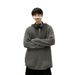 Pure American Gray Cleanfit Half-Zip Hooded Sweater For Men, Lazy Style With High-End Feel, Cool Knitted Jacket_viptrois.com