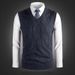 Men's Wool Blend V-Neck Sleeveless Sweater Vest - Solid & Plaid Patterns, Slim Fit, Warm Knit Pullover For Casual & Office Wear_viptrois.com