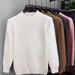 Men's Clothing Autumn And Winter Inner Wear Half Turtleneck Sweater Warm Mink Velvet Thickened Mid Neck White Bottoming Sweater Men Ins Trendy_viptrois.com
