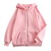 Solid Color Plain Sweatshirt Ins Style Loose Zipper Thickened Hooded Jacket_viptrois.com