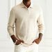 Men's Clothing Casual Button-Down Shirt Long Sleeve Solid Color Relaxed Fit Breathable Polyester Blend Versatile Top For Everyday Wear_viptrois.com