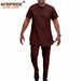 Men's Casual Cotton Short Sleeve Set Africa Print Two-Piece Clothing Polyester Muslim Sets_viptrois.com