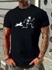 Skeleton Running Halloween Costume Funny Dog Skull T-Shirt Summer Casual Breathable Women Designer Clothes Unisex Streetwear Graphic Soft Stylish Print Round Neck Short Sleeve Female Top For Everyday Wear Fashion Comfortable Versatile Stretched_viptrois.com