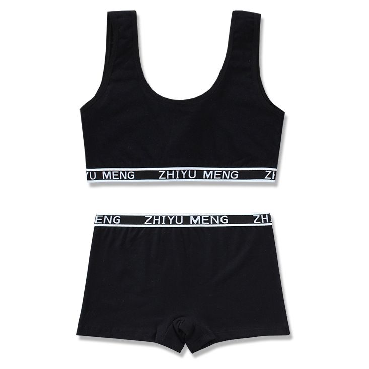 Girls Bra Set Development Period Cotton Solid Color Small Vest Bottoming Underwear Tube Top Wrapped Chest Girl Junior High School Students 14_viptrois.com