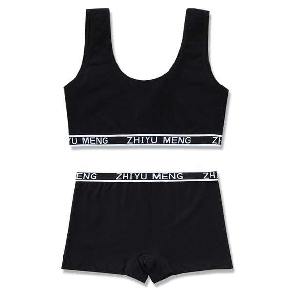 Girls Bra Set Development Period Cotton Solid Color Small Vest Bottoming Underwear Tube Top Wrapped Chest Girl Junior High School Students 14_viptrois.com