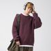 Monochrome Man- Heavyweight Thick Knit Ribbed Texture Sweater For Men, Autumn And Winter Basic Solid Color Loose Round Neck Knitted_viptrois.com