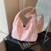 Women's Shoulder Bags Pleated Striped Cloth Bag, Hand-held Bento Bag, Storage Bag, Large-capacity, Fresh And Simple Single-shoulder Bag_viptrois.com