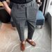 Summer Men's Dress Trousers Straight Leg Flowy Fit Elastic Sides 9/10 Cropped British Style_viptrois.com