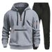 Men's Clothing men's new sweatshirt autumn and winter trend zipper sweatshirt two piece set_viptrois.com