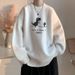 American Retro Dinosaur Print Sweater Men's Large Size Autumn And Winter New Trendy Brand Loose Knitted Sweater Jacket_viptrois.com