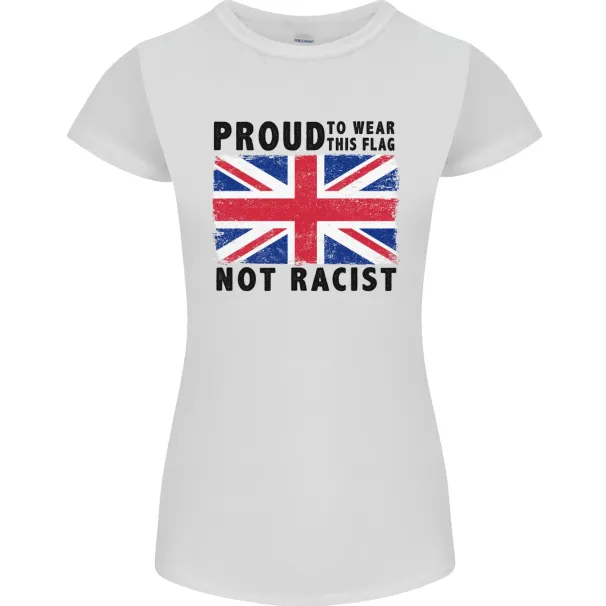 Proud To Wear Flag Not Racist Union Jack Womens Petite Cut T-Shirt Mens Womens Tees Top_viptrois.com