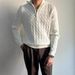 "Unisex Vintage Zip-Up Sweater – Oversized Retro Pullover (Black & White, M-3XL)"_viptrois.com