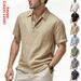 Men's Premium Linen-Blend Polo Shirt – Breathable Short-Sleeve Casual Top With Reinforced Collar – Slim Fit Summer Essential For Work & Travel_viptrois.com