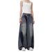 Unisex High Street Vibe Ripped Jeans Retro Washed Loose Straight Leg Wide Leg Pants_viptrois.com