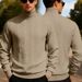 Men's Heavyweight Jacquard Sweater – High Collar Casual Knit Pullover For Winter Men's Clothing_viptrois.com