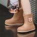 Kids' Bear Print Rain Boots – Non-Slip Waterproof Rubber Shoes For Boys & Girls (Ages 2-7, Colors: Black/White/Yellow/Camel, Sizes 30/31-34/35)_viptrois.com