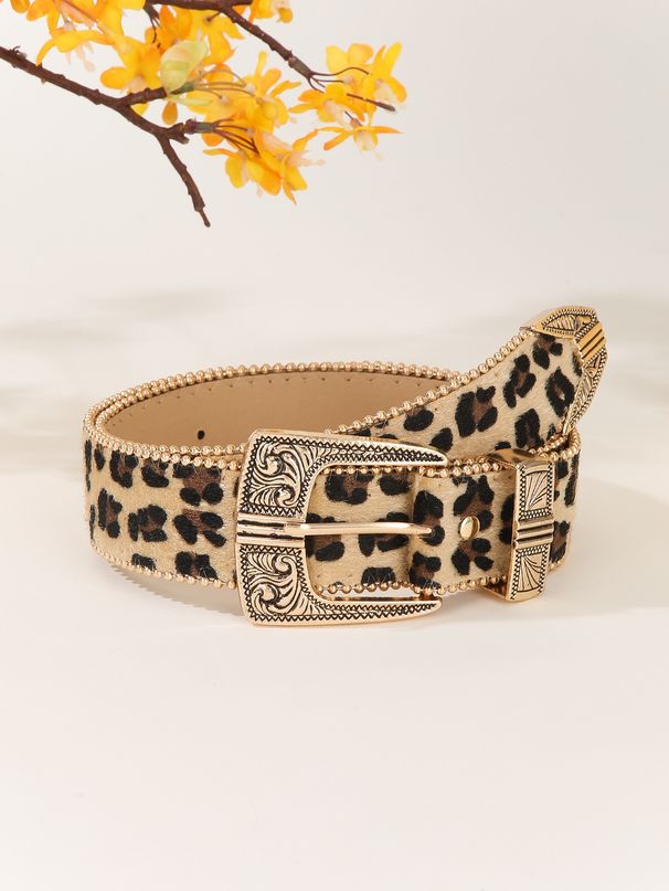 Foreign trade leopard print belt ladies American style retro decorative ins style personality belt subculture belt in stock wholesale_viptrois.com