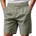 Men's Linen-Blend Casual Shorts – Vintage-Inspired Amekaji Summer Shorts With Breathable Relaxed Fit – Lightweight Beach & Streetwear Shorts_viptrois.com