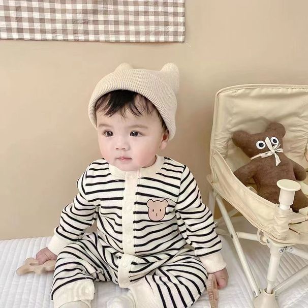 Baby Super Cute Jumpsuit Spring And Autumn Boys And Girls Baby Full Moon Hundred Days Clothes Cute Romper Spring And Autumn Outing Crawling Clothes_viptrois.com