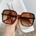 Hot Sale Square Woman Retro Vintage Gradient Sunglasses Oversized Female Clear Lens Black White Oculos De Sol Glasses Women_viptrois.com