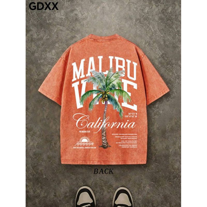 Men's Clothing Plus Size Men's Pure Cotton Graphic T-Shirt Style Palm Tree Design Casual Top For Men For Formal & Casual For Men_viptrois.com
