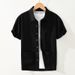 Men's Clothing Casual Artistic Simple Large Size Breathable Cotton And Linen Shirt Ramie Shirt Lapel Short Sleeve_viptrois.com