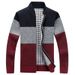 Men's Fleece Zip-Up Sweater With V-Neck - Warm Winter Pullover For Casual & Outdoor Wear (Available In Grey, Red, Blue-Grey, Sizes M-4xl)_viptrois.com