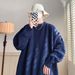Men's Clothing Sweater - Japanese Style Oversized Pullover, Winter Warm Casual Crewneck Jumper, Soft & Cozy Unisex Knitwear (Red, Blue, Green, Beige)_viptrois.com