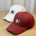 Baseball women in spring autumn, Korean version with hard top letter R, broken edge duckbill cap, simple and versatile,_viptrois.com