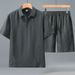 Men's Style Polo Shirt Set Summer Thin Short Sleeve Breathable New Men's Clothing Hanfu_viptrois.com