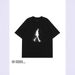 Unisex Heavyweight Pure Cotton T-Shirt Short Sleeved Unique Design High Street Style Loose Fit Blurry Image Print_viptrois.com