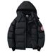 Men's Clothing Men's Raglan Sleeve Down Cotton Jacket With US Shield Print, Casual American Style Cropped Cotton Coat_viptrois.com