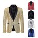 Men's Shiny Sequin Blazer Jacket For Winter - Slim Fit Party Wear With Metallic Effect_viptrois.com