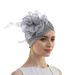 New Side Organza Feather Big Flower Baotou Watermelon Headscarf Hat_viptrois.com