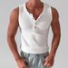Men's Clothing Casual Henley Collar Sleeveless Vest Summer New Hot Selling Sports Fitness Waistcoat Men's Wear_viptrois.com