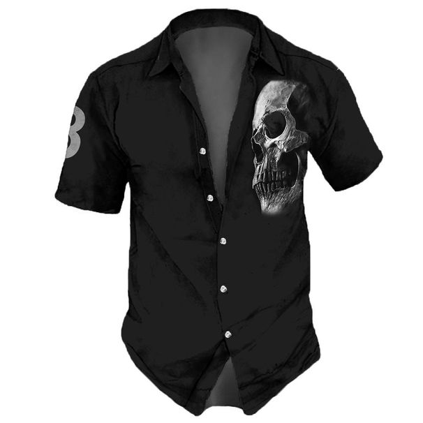 Camisas De Manga Corta Para Hombre, Ropa De Calle Con Solapa, Estilo Vintage, Hip Hop, Hawaiano, Informal, Verano, 2023_viptrois.com