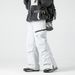 Men's & Women's Insulated Ski Pants – Trendy Windproof Down Trousers For Winter Sports & Urban Adventures (Glacier White/Forest Green/Obsidian Black_viptrois.com