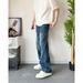 Men's Clothing Original New Dark Blue Washed Cleanfit Loose Straight Versatile Jeans_viptrois.com