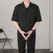 Men's Clothing Solid Color Summer Versatile Shirt Five Point Sleeves_viptrois.com