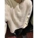 Vintage Fried Dough Twists Design Sweater Henry Collar Loose Pullover Knit_viptrois.com