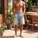 Men's Clothing Men's Washed Distressed Workwear Denim Shorts Summer Casual Streetwear Trendy Brand Style For Formal & Casual_viptrois.com
