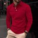 Nordmann European American Cross-Border Spring And Autumn Polo Shirt New Fashion Turn-Down Collar Three-Button Long Sleeve_viptrois.com