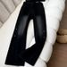 New American Retro Style Men's Jeans Deconstructed Patchwork Design Black Grey Slightly Flared Straight Leg_viptrois.com