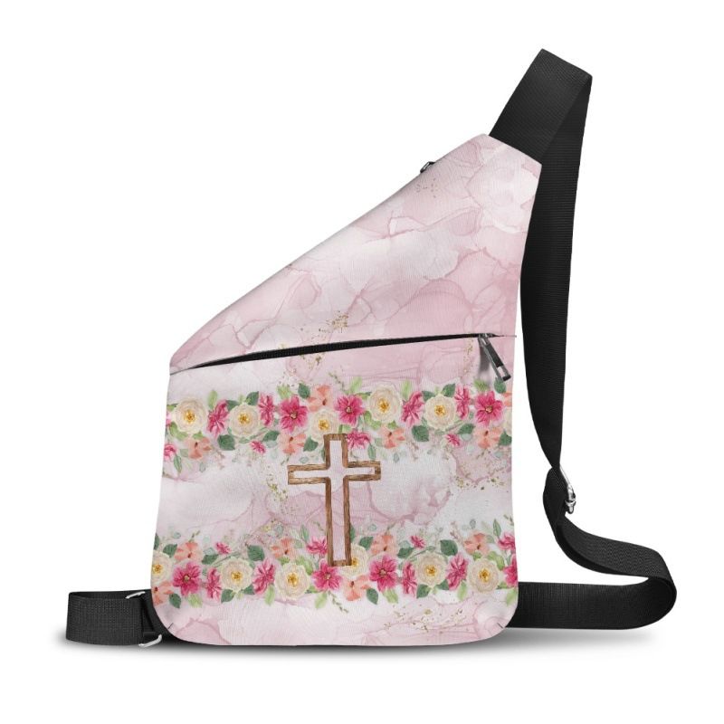 Halloween ghost cross casual messenger bag chest bag shoulder bag portable chest bag_viptrois.com