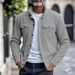 Men's Heavyweight Corduroy Jacket With Stand-Up Collar & Multiple Pockets – Classic Autumn Winter Casual Coat_viptrois.com