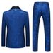 CT Men's Formal Suit 803 Host Emcee Wedding Groomsman Jacquard Three-Piece Set 3D Pattern_viptrois.com