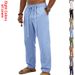Men's Retro Linen Straight Leg Trousers Loose Woven Summer Bottoms Source_viptrois.com