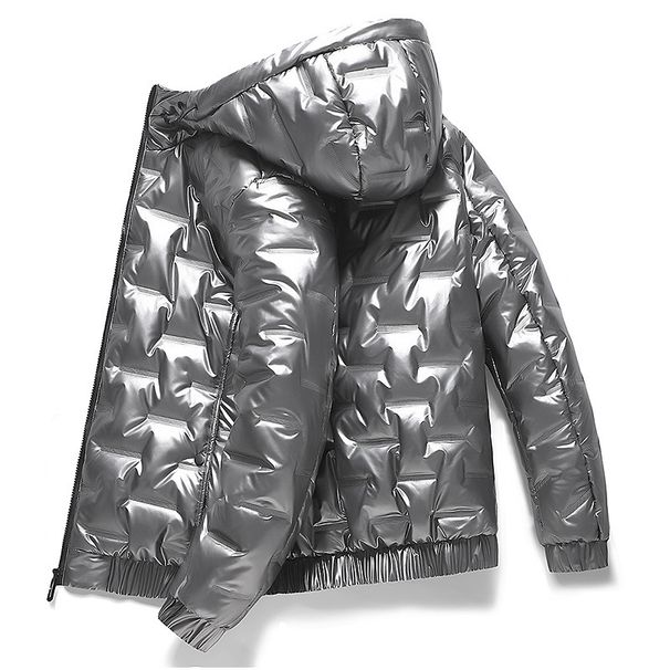 Men's Clothing New Winter Cotton Coat For Men Korean Style Shiny Hooded Cotton Coat Popular Light Winter Wear Trendy Brand Handsome Versatile Coat_viptrois.com